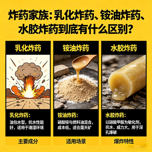 三原炸药家族：乳化炸药、铵油炸药、水胶炸药到底有什么区别？
